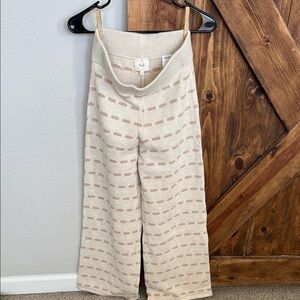 Roolee Cream and Tan Wide Leg Pants